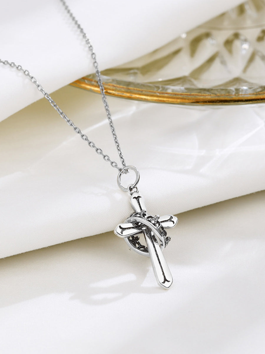 Sterling Silver Cross Necklace (S925) - 1319