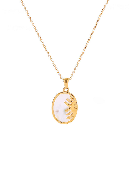 Sun Eye Oval Necklace - 1447