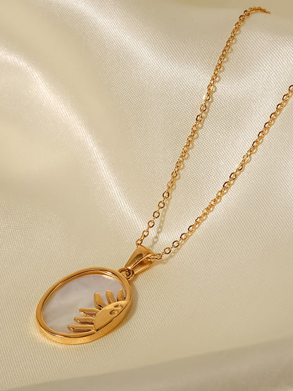 Sun Eye Oval Necklace - 1447