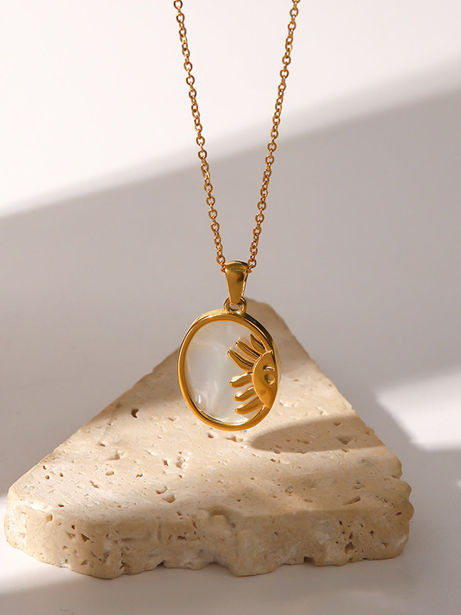 Sun Eye Oval Necklace - 1447