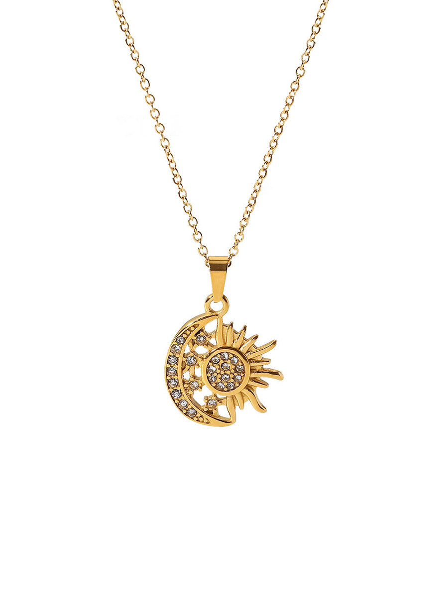 Sun and Moon Diamond Necklace - 1511