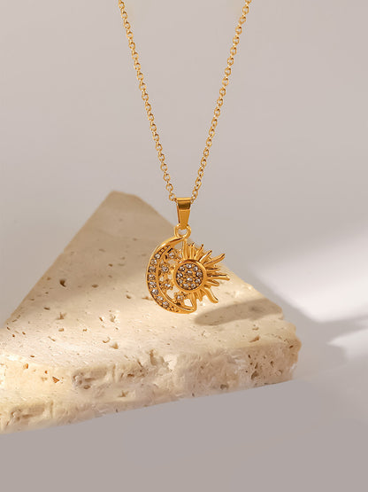 Sun and Moon Diamond Necklace - 1511