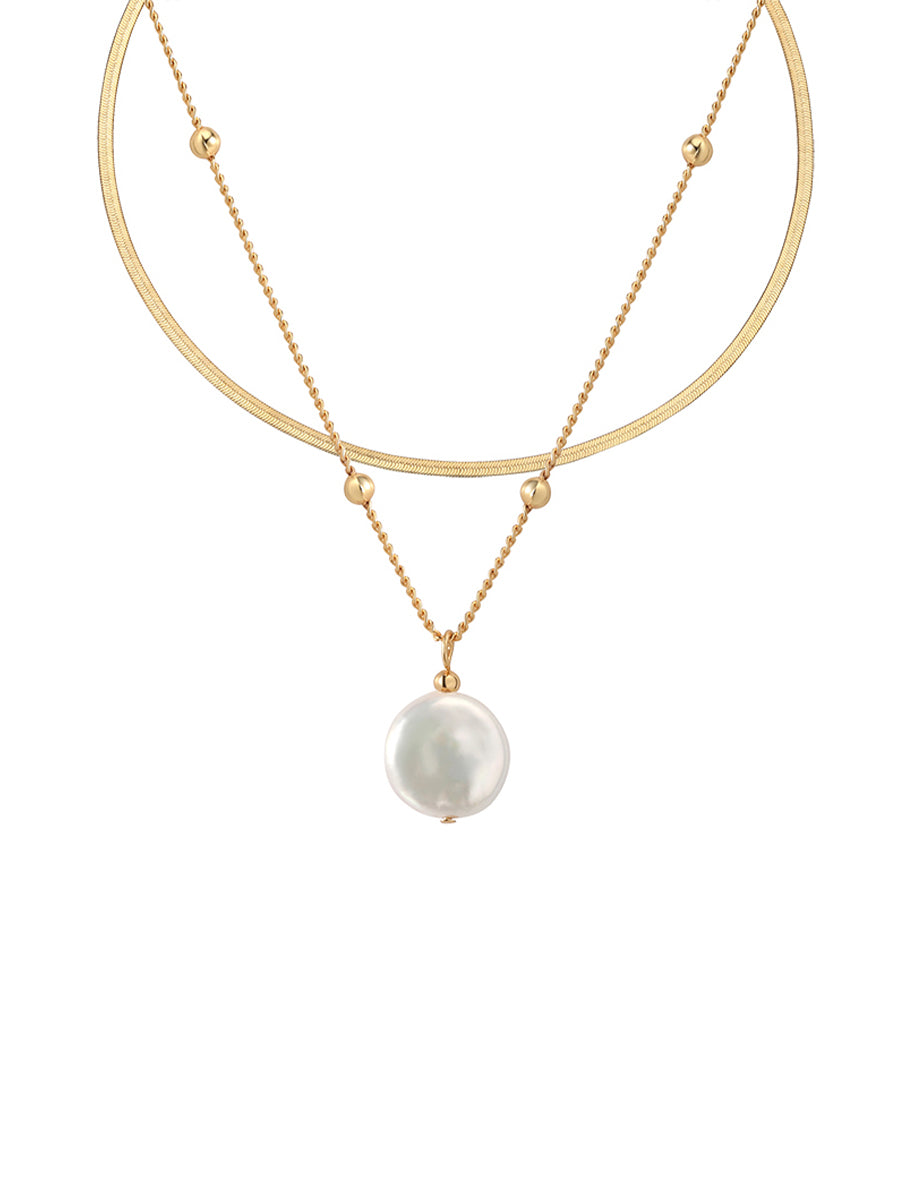 Double Layered Baroque Pearl Necklace - 1733